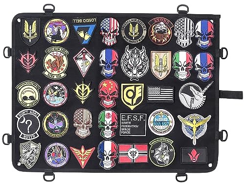 Morale Pannello patch Supporto HOMURY Tattica Militare Pieghevole, Display Board con Gancio e Anello per Combattimento (Nero, 62.5 x 48.5 cm)