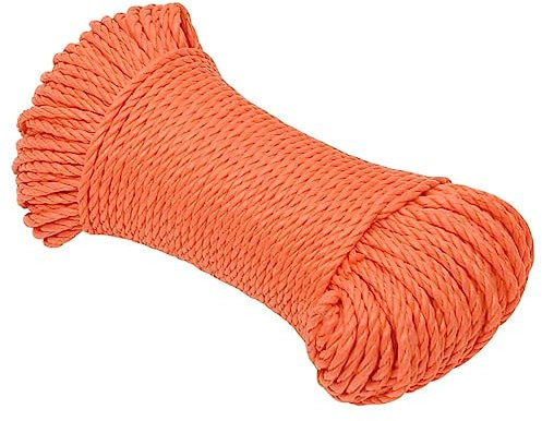 vidaXL Arbeitsseil Bodenarbeitsseil Arbeitsleine Mehrzweckleine Seil Bootsleine Allzweckseil Schnur Tau Leine Gedreht Orange 6mm 100m Polypropylen