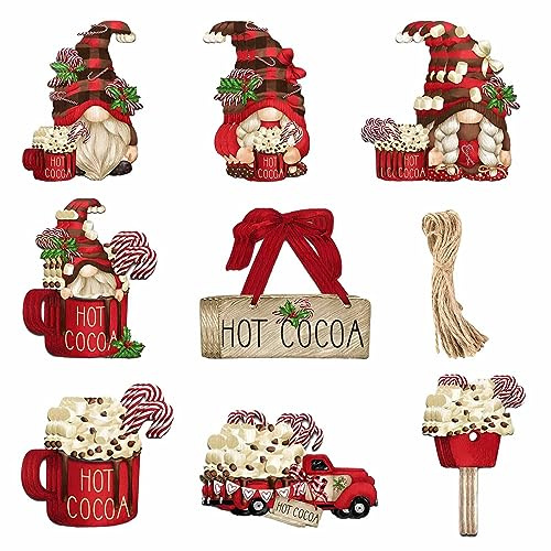 HOOPOE Decorazioni Legno Natale,24 Pezzi Albero Natale Legno,Decorazioni Albero Di Natale Legno,Decorazioni Natale Legno,Addobbi Natale Legno,Decorazioni Natalizie Legno,Addobbi Legno Albero Natale