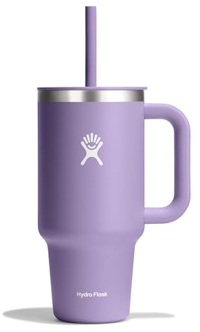 Hydro Flask - Travel Tumbler 946 ml (32 oz) with Closable Press-in Straw Lid - Stainless Steel - Double Wall Vacuum Insulated - Splash Resistant lid -Moonshadow