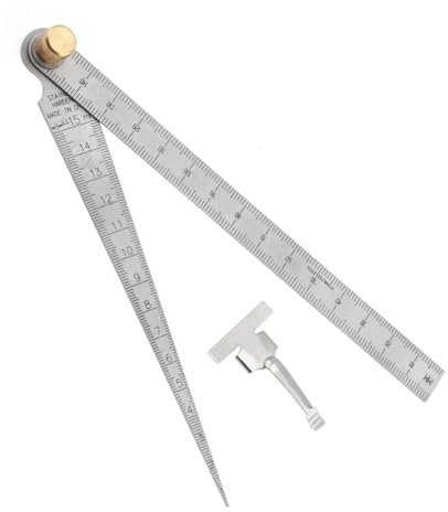 Smgda Taper Gage, 1-15mm Metric Stainless Steel Wedge Feeler Gauge, Door Gap Measuring Tool, Welding Gap Hole Taper Gauge Ruler, Depth Ruler for Hole/Gap/Depth Measuring Inspection (0.1mm)