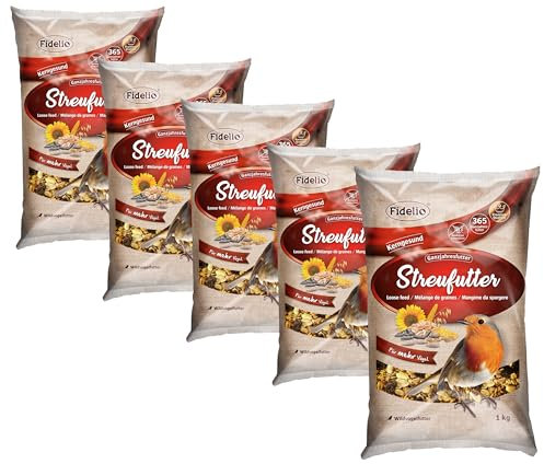 Fidelio Wildvogelfutter, Streufutter, Ganzjahresfutter proteinreich/energiereich, hochwertiges Vogelfutter für Wildvögel, 10 x 1 kg (10 kg)