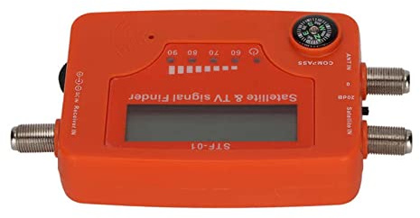 ZKLGS Buscador de Satélites, Buscador de señal de TV satelital Pantalla LCD Medidor de señal satelital Digital con brújula Control de zumbador Buscador de señal satelital