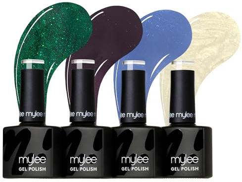 Mylee Gel Nail Polish Quad Set 4x8ml [Top Of The Class] - In Session Collection - UV/LED Nail Art Manicure Pedicure, Professional, Salon & Home Use [Autumn/Winter 2025] - Long Lasting & Easy to Apply