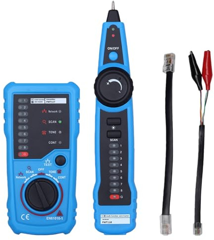 FWT11 kabeltestare, RJ45/RJ11 trådspårare med PoE-test, nätverkstestenhet, LAN-nätverkskabeltestare, telefonlinjetestare, ledningssökare för LAN CAT5 CAT6-spårare, nätverk, telefonfeldiagnostik