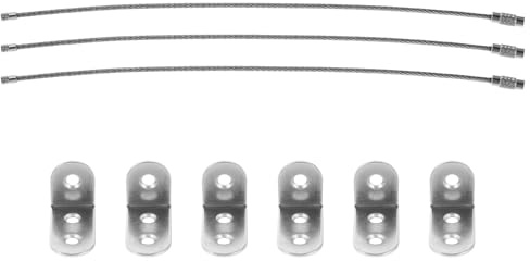 ZUNOXAZ 3 Sets Safety Wall Anchors Tip Over Straps Metal Furniture Anchors for Cabinets Dressers Bookshelves Earthquake Anti-tip Fixators with Wire for Home Safety
