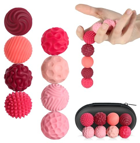 8 Pezzi Giocattoli Magnetici, Palle Sensoriali, Giocattolo Sensoriale, Palle Antistress Magnetiche, Set di Palline Magnetiche Sensoriali, Palle Antistress Magnetiche (Rosa)