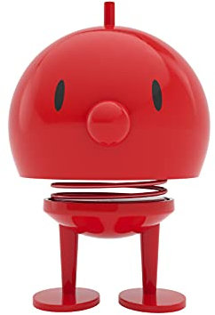 Hoptimist Bumble Wackelfigur & Glücksbringer, Skandinavische Deko Figuren für Wohnzimmer, Schreibtisch, Büro, Bürodeko & Lustige Kleine Geschenke, 10 x 10 x 15 cm, Large, Rot