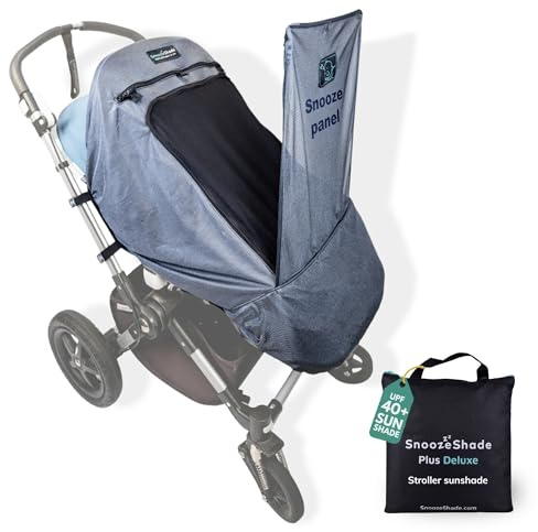 SnoozeShade Plus Deluxe (6 m+), parasole universale per passeggino e passeggino, blocca in modo sicuro fino al 97,5% dei raggi UV