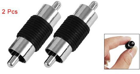 SODIAL(R 2 x Adaptador Conector Acoplador RCA Macho a Macho RCA