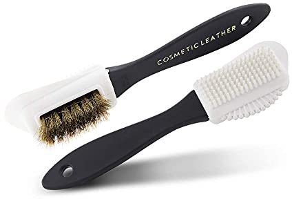 COSMETIC LEATHER PRODOTTI PROFESSIONALI PER LA CURA DELLA PELLE Spazzola per scarpe camoscio e nabuk in para e ottone multifunzione per rimuovere sporco polvere e macchie anti graffio