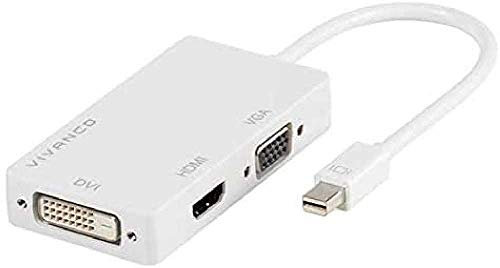 Vivanco Mini DisplayPort auf HDMI/DVI/VGA Universal‐Adapter weiß