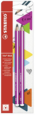 STABILO Bleistift Trio dick in pink - 2er Pack - Härtegrad HB