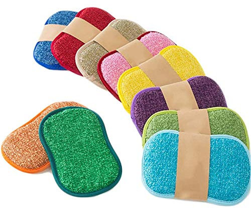 Suhey 5 Pcs Cuisine antiadhésif Huile Tampon à récurer Huile Chiffon de Nettoyage Chiffon à Laver pour Laver Le Chiffon Serviette Brosse Bol Chiffon éponge Color Couleur aléatoire