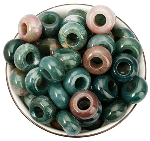 Nupuyai 20 Stück Dread Perlen Zum Auffädeln Großes Loch Kugeln Spacer Zwischenperlen Schmuck DIY Basteln 6 mm