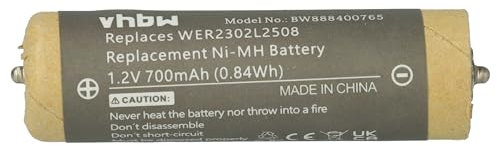 vhbw Akku kompatibel mit Panasonic ER230, ER2301, ER2302 Rasierer Haarschneider (700mAh, 1,2V, NiMH)