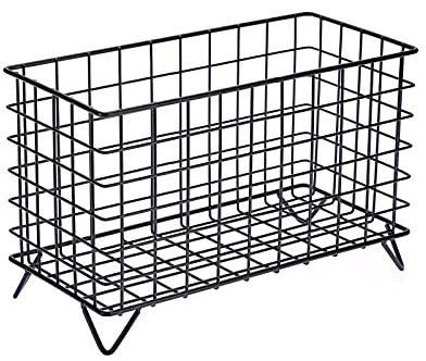 SUMNACON Metal Rectangle Coffee Pods Holder Capsule Basket, Black K Cup Holder Espresso Capsules Organizer Coffee Pod Storage for Counter, Bar Table, Coffee Bar (25*15.8*12CM)