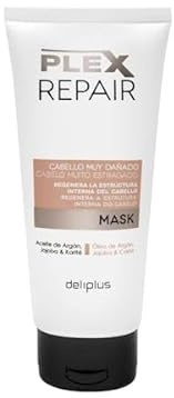 Plex Repair Maske stark geschädigtes Haar mit Argan-, Jojoba- und Shea-Öl, 200 ml. Deliplus