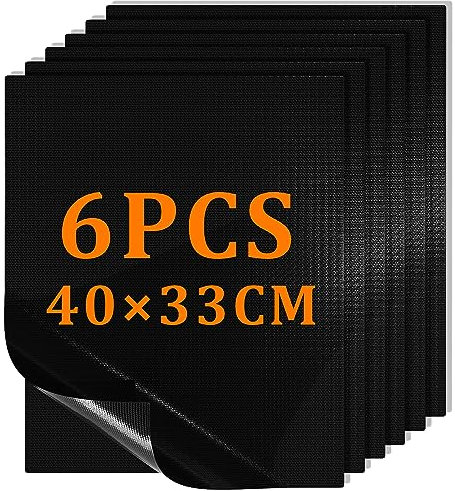 Planchas pour barbecue,40x33x6PCS Tapis de cuisson pour une cuisson parfaite, Accessoires de grill en silicone Protection antiadhésive,feuille pour gril Réutilisable, Pour plancha, grillades, gril