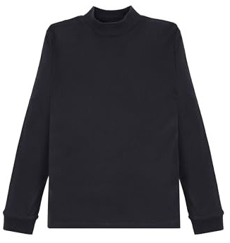 Ellepi Maillot Thermique Enfant à col Haut et Manches Longues en Coton Chaud, Noir, 3 Ans