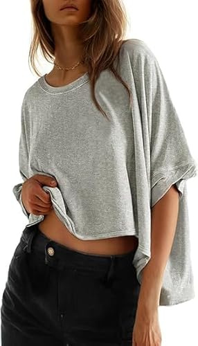 Dokotoo Womens T Shirts Summer Shirts Women's Plus Size Crop Tops Trendy Cute Ladies Clothing Fashion 2026 Spring Outfits Clothes Workout Oversized Tshirts Casual Women Blouses Beach Graphic Tees
