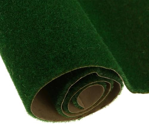 QUARKZMAN 6pz Tappeto Erboso Artificiale Modello 10 x 10(25cm x 25cm) Verde Scuro Tappeto Erboso Finto Realistico per Modello Decorazione Prato Giardino