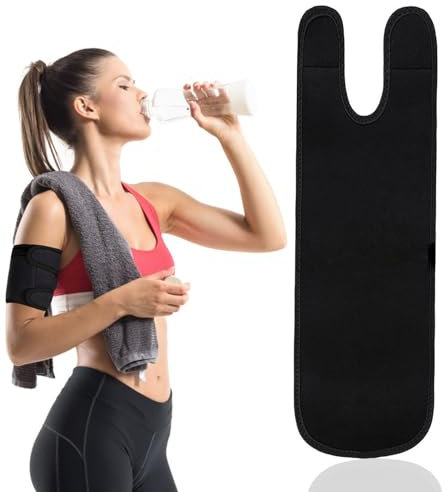 tinshow Upper Arm Sleeve Compression Bicep Tendonitis Brace Comfortable Adjustable Elbow Support Wrap for Men Women Pain Relief Muscle Strains Inflammation Arthritis Injury Recovery (Black)