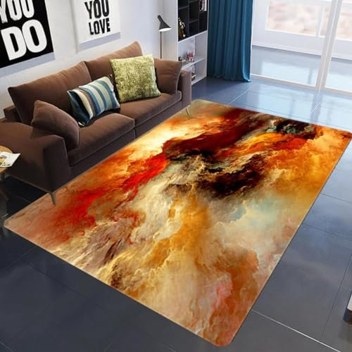 JGGXHM Wohnkultur Bunte Wolken Teppiche Wohnzimmer Dekoration Schlafzimmer Salon Teetisch Bereich Teppich Weicher Großer Teppich 90x150cm