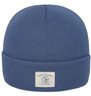 SCHIETWETTER Unisex Kinder Beanie Mütze Robbe, Strickmütze, Rippmuster, breite Krempe, Wintermütze, elastisch, ungefüttert