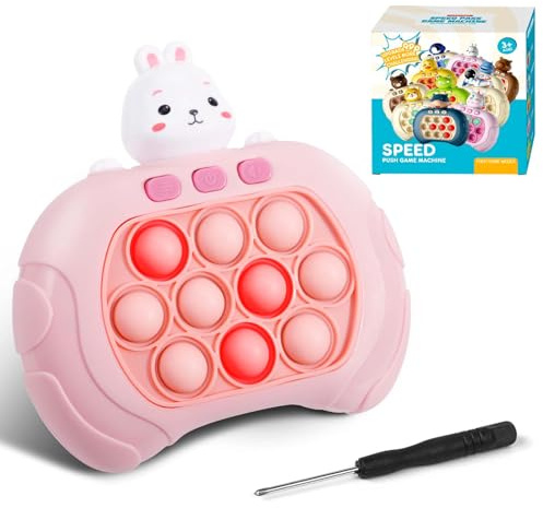 ROELLY Popit kanin elektronisk popit, pop it bubbelspel, snabb pedagogisk spelkonsol, bärbart elektroniskt spel för barn och vuxna, fidget leksaker, tidig barndomsutveckling