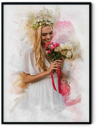 STEIGEL® Ihr Foto als Aquarellmalerei, personalisiert und einzigartig | Kunstdruck als Poster, Leinwand oder gerahmtes Bild für Familie, Partner und Freunde – Perfekt als persönliches Geschenk