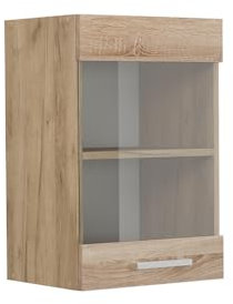 Vicco Küchenglashängeschrank R-Line, Glashängeschrank, Sonoma, 40 cm