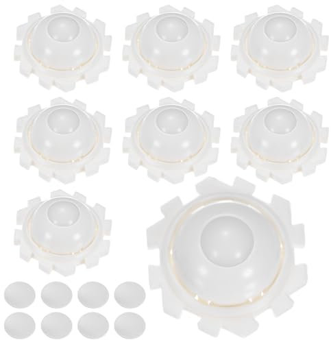 M METERXITY 8-Pack Self Adhesive Caster Wheels for Appliances, Nickel Plated Nylon Balls 360°Rotation Mini Casters Swivel for Kitchen Storage Box/Small Furniture, Appliance Slider [White]