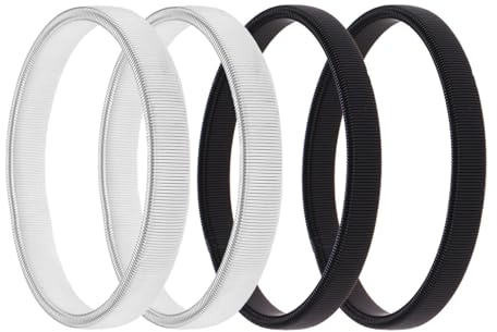 Haluway 4 Pcs Shirt Sleeve Holders, Adjustable Elastic Metal Armbands, Anti-Slip Sleeve Garters for Men Women, Black Silver