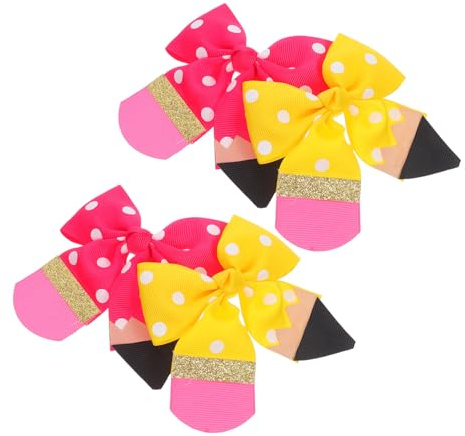 VICASKY 2 Pares Pinzas para Pelo Infantil con Lazo Grande y Diseño Floral Clips Antideslizantes para Bebés y Niñas Accesorios Cómodos para Cabello Fino para Uso Diario y Regreso Clases