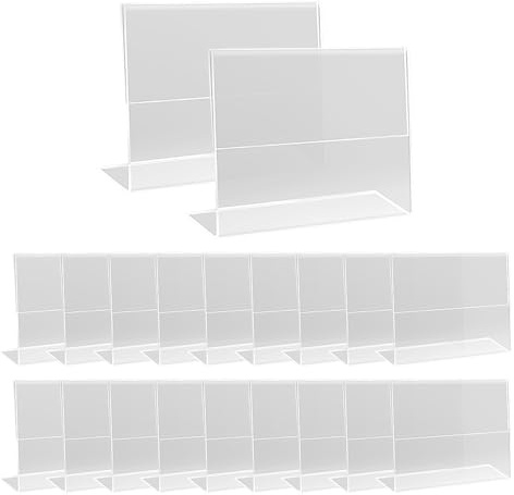 UMCHU 20 Piezas Soporte de Etiquetas de Plástico, Soporte De Precio De Etiqueta Transparente, Exhibición De Precio, Exhibición de Letreros, para Oficina, Tienda, Restaurante, Hotel (8 x 3 x 5.6cm)