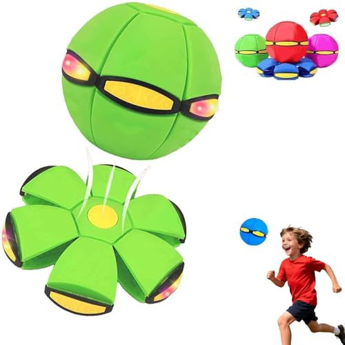 jiejack 2026 ny hoppboll för barn, hoppboll för barn, hund frisbee-boll för hundar, interaktiv hundleksak frisbee för hundträning med 3 lampor för hundar dubbel form fri omkoppling (grön)