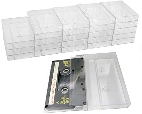 Evelots Cassette Tape Cases (1-Pack) - Clear Plastic Storage - Holds 25 Cases Total - No Scratch/Dirt