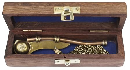 Bootsmannpfeife Bootsmannspfeife Messing in Antik-Optik Sea-Club