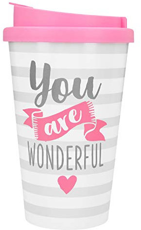 Depesche to-Go 2180.047 Gobelet en Plastique avec Inscription « You are Wonderful » Multicolore 350 ML