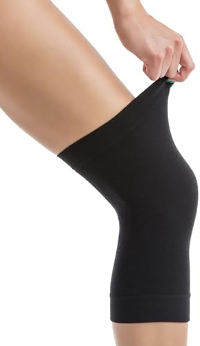 Relaxsan Zero Ginocchiera, Fascia Ginocchio Termica con Lana Merino, Made in Italy, cod. 3510 (Nero, L)