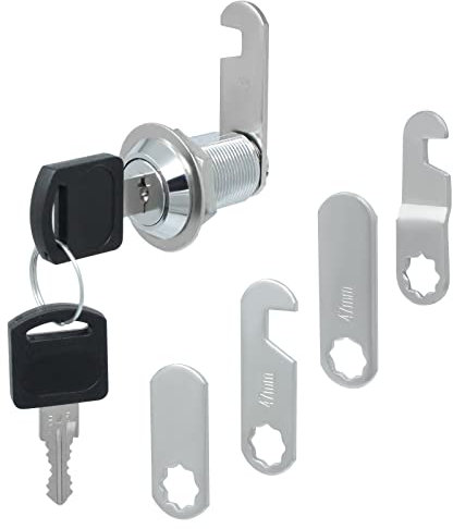 Wkmamo Serrure de boîte aux lettres de sécurité de 20 mm avec 2 clés, serrure de boîte à outils et 5 plaques de verrouillage différentes