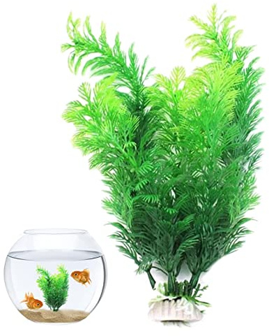 Loupsiy Plantas artificiales para acuario, pecera, plantas agua verdes artificiales para acuario peces bricolaje