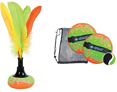 Schildkröt Neopren Peteca, Handfederball mit weicher Neopren Schlagfläche, Indiaca - das Trend-Spiel aus Südamerika & Funsports Ball, Neopren Klettball Set, 970222, One Size
