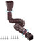 Gutterlix Flexible Dachrinnen-Fallauslaufverlängerung, ausziehbar von 53,3 cm bis 170,2 cm, Fallrohrverlängerung mit Adaptern, verdickter Down-Auslauf-Verlängerung für Regenwasserablauf (braun), 1