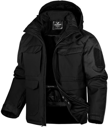 FREE SOLDIER Men's Waterproof Ski Winter Jacket Warm Winter Snow Snowboard Coat with Multi Pockets Detachable Hood