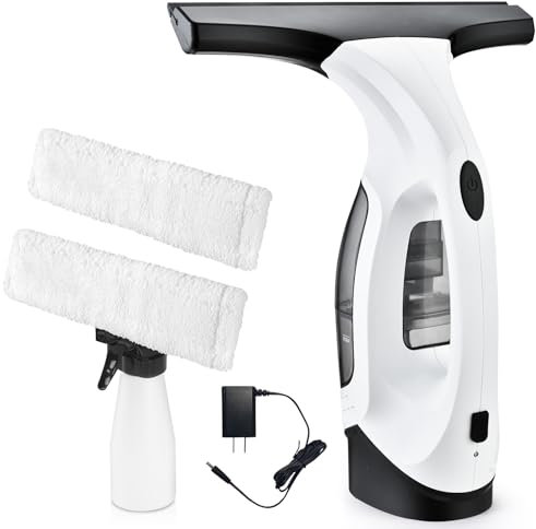 Cordless Window Vacuum Cleaner, Window Cleaner Squeegee Tool Set, Electric Windown Spray Cleaning Tool with 10 inch Squeegee Blade for Showers,Mirrors,Glass,Countertops,and Tiles, 2200mAh