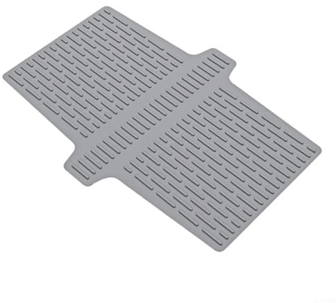 Sella per lavello da cucina, tappetino protettivo in silicone, resistente al calore, antiscivolo, lavabile in lavastoviglie, 44,7 x 32,5 cm (grigio)