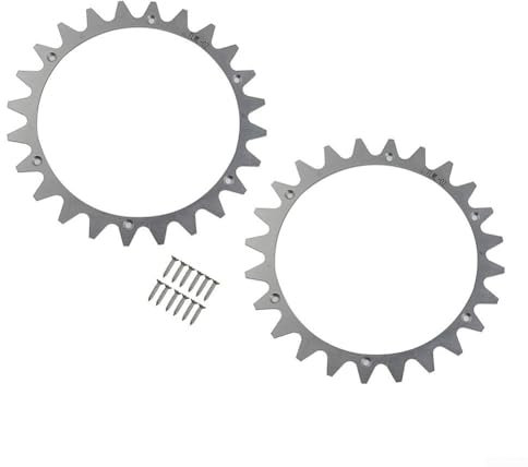 Edelstahl Spikes für Landroid L & Vision - poliert - Senkkopfschraubenlöcher - entgratet - 12 x Edelstahlschrauben - Traktionsverbesserung Mähroboter - Radgröße 225mm