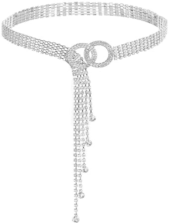 Pyuyan Cintura in Vita in Strass, Cintura in Strass da Donna, Cintura di Cristallo, per Abiti in Denim